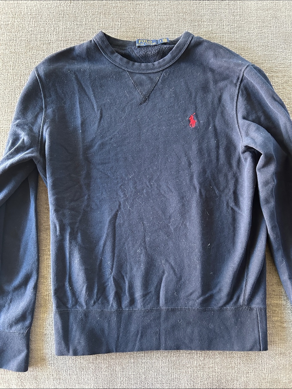 Polo by Ralph Lauren Navy Crewneck Sweatshirt with Red Pony